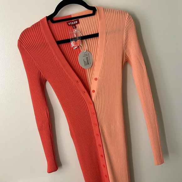 Peach Staud Shoko Cardigan Dress Size XS NWT 🍑 - Picture 3 of 5